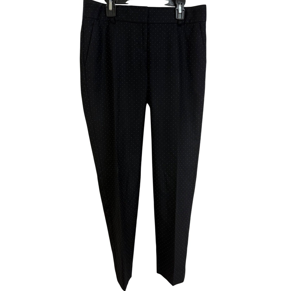 Ann Taylor‎ Black Pin Dot Straight Leg Dress Pants Size 0 Petite Office
